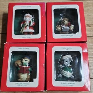VTG Ltd Edition 1995 Santa Bear Squirrel Mouse Longs Drugs Christmas Ornaments